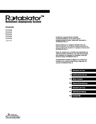 Rotablator Console Directions for Use Rev B