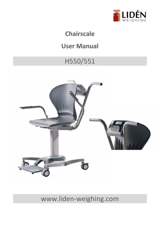 Chairscale User Manual  H550/551  www.liden-weighing.com  