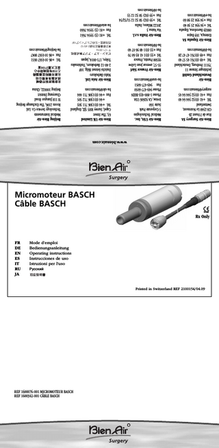 BASCH micromotor with cable Operating Instructions April 2009
