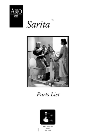 ARJO Sarita Parts List Issue 3 Jan 2004