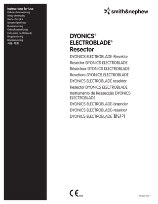 DYONICS ELECTROBLADE Resector Instructions for Use Rev F