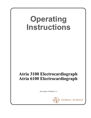 Atria 3100 and 6100 Operating Instructions Rev A