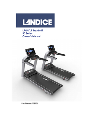 L7/L8/L9 Treadmill 90 Series Owner’s Manual  Part Number: 73210-2  