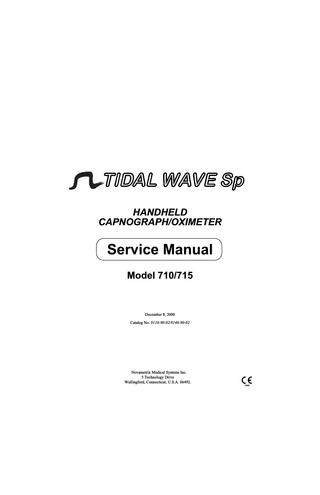 Model 710 and 715 Capnograph and Oximeter Service Manual Dec 2000
