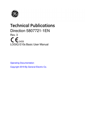 LOGIQ E10s Basic User Manual Rev 3 March 2020