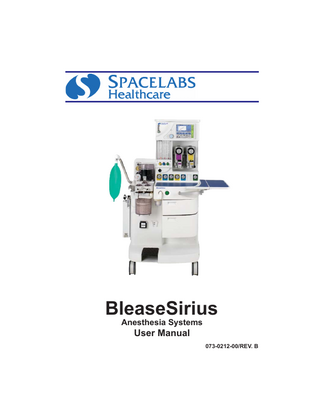 BleaseSirius Anaesthesia System User Manual Rev B