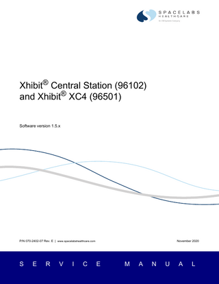 Xhibit Central Station (96102) and XC4 (96501) Service Manual sw ver 1.5.x Nov 2020