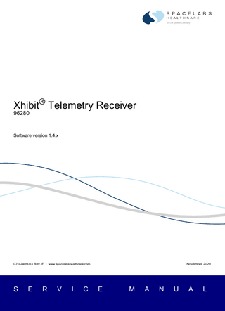 Xhibit Telemetry Receiver (96280) Service Manual sw ver 1.4.x Rev F Nov 2020