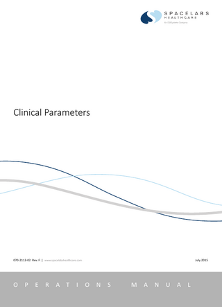 Patient Care Management System Clinical Parameters Operations Manual Rev F July 2015
