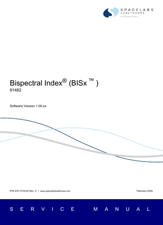 Bispectral Index (BISx) (91482) Service Manual sw ver 1.00.xx Feb 2020