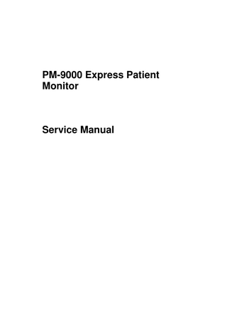PM-9000 Express Patient Monitor  Service Manual  