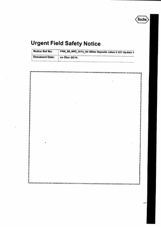 cobas b 221 Urgent Field Safety Notice Dec 2014