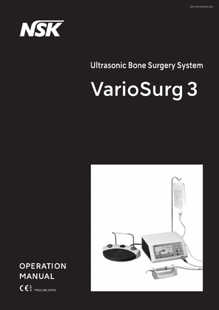 VarioSurg3 Ultrasonic Bone Surgery System Operation Manual Feb 2022