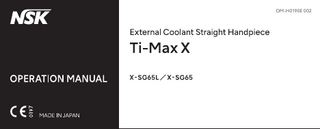 TI-Max X  X-SG65L and X-SG65 External Coolant Straight  Handpiece Operation Manual Oct 2015
