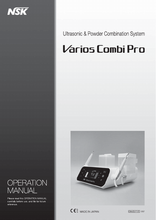 Varios Combi Pro Ultrasonic and Powder Combination System Operation Manual April 2019