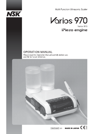 Varios 970 iPiezo engine Multi Function Ultrasonic Scaler Operation Manual March 2017