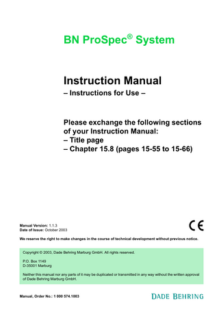 BN ProSpec System Update Instruction Manual - Version 1.1.3
