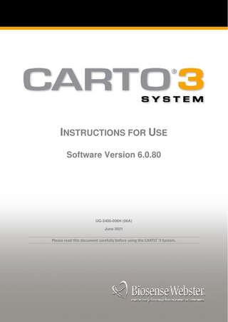 CARTO 3 System Instructions for Use sw ver 6.0.80 June 2021