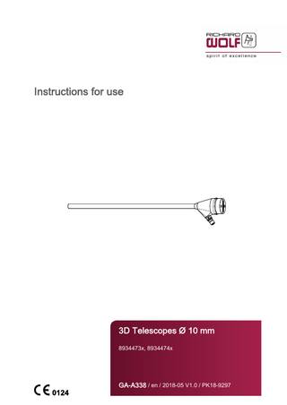 Instructions for use  3D Telescopes Ø 10 mm 8934473x, 8934474x  GA-A338 / en / 2018-05 V1.0 / PK18-9297  