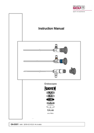 Instruction Manual  Endoscopes  #  #  3  GA-S001 / en / 2019-12 V12.0 / PK 19-9563  