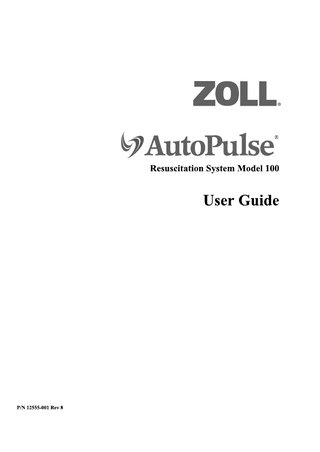 AutoPulse Model 100 Resuscitation System User Guide Rev 8