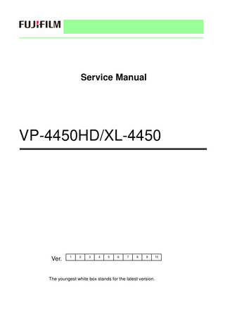 Service Manual  VP-4450HD/XL-4450  Ver.  1  2  3  4  5  6  7  8  9  The youngest white box stands for the latest version.  10  