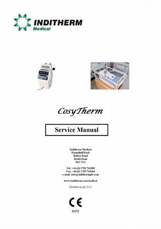 Inditherm CosyTherm  Service Manual Rev 1.5 Nov 2011