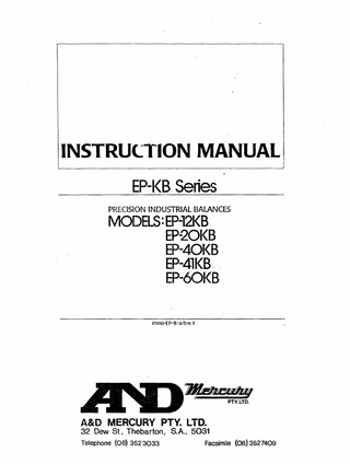 EP-KB Series Instruction Manual