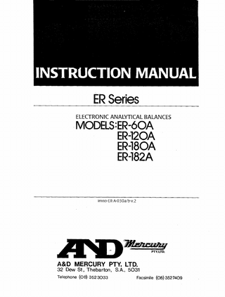 ER Series Instruction Manual