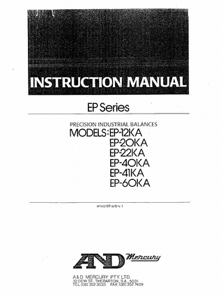 EP Series Instruction Manual