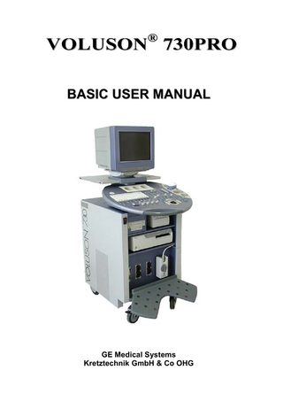 ®  BASIC USER MANUAL  GE Medical Systems Kretztechnik GmbH & Co OHG  