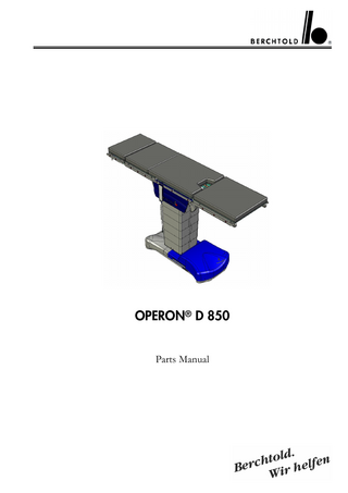 OPERON B850 Parts Manual June 2011