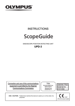 UPD-3 ScopeGuide ENDOSCOPE POSITION DETECTING UNIT Instructions Nov 2016
