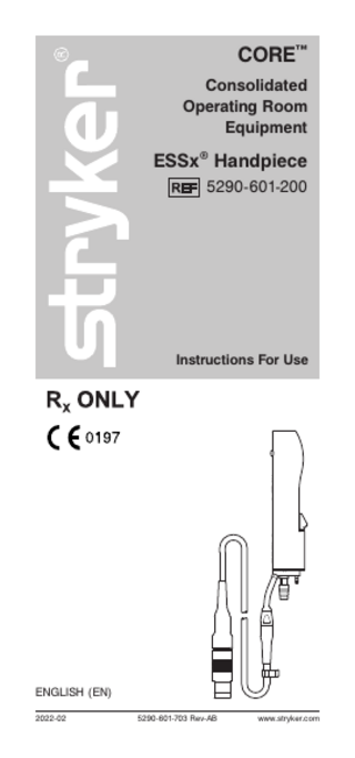 CORE ESSx Handpiece Instructions for Use Rev AB Feb 2022