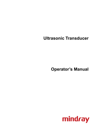 Ultrasonic Transducer Operator’s Manual