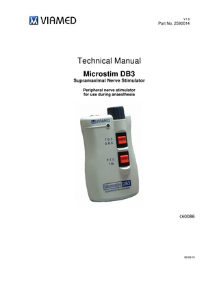Microstim DB3 Nerve Stimulator Technical Manual V1.9