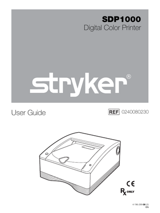 SDP Digital Color Printer Ref 02400802230 Rev H User Guide Aug 2020 