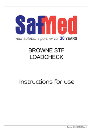 BROWNE STF LOADCHECK  Instructions for use  Doc No. SP2.1.1 SF48 Rev_0  