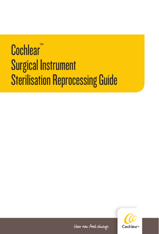 Cochlear Surgical Instrument Sterilisation Reprocessing Guide ™  