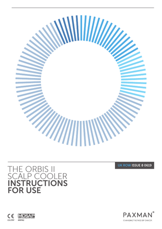 THE ORBIS II SCALP COOLER INSTRUCTIONS FOR USE  CE 2797  699742  UK ROW ISSUE 8 0619  