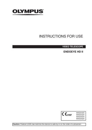 ENDOEYE HD II Instructions for Use Rev 09 June 2020