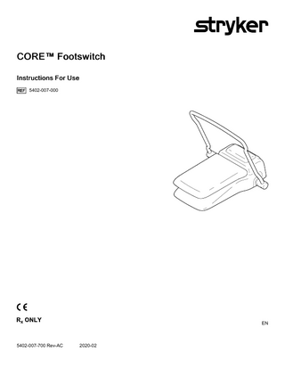 CORE Footswitch Instructions for Use Rev AC Feb 2020
