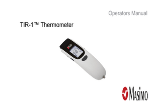 TIR-1 Thermometer Operators Manual Rev F Oct 2022