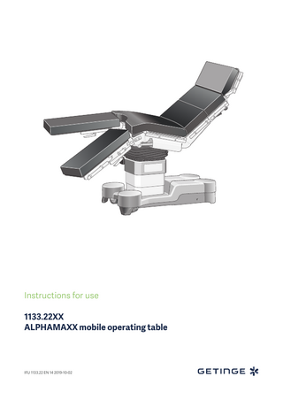 Instructions for use 1133.22XX ALPHAMAXX mobile operating table  IFU 1133.22 EN 14 2019-10-02  