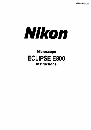 ECLIPSE E800 Instructions