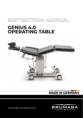 GENIUS 4.0 Operating Table Instructions for Use May 2022