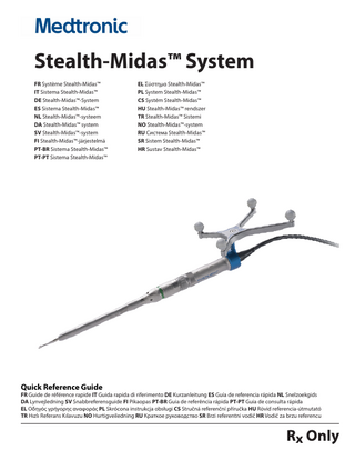 Stealth-Midas™ System FR Système Stealth-Midas™ IT Sistema Stealth-Midas™ DE Stealth-Midas™-System ES Sistema Stealth-Midas™ NL Stealth-Midas™-systeem DA Stealth-Midas™ system SV Stealth-Midas™-system FI Stealth-Midas™-järjestelmä PT-BR Sistema Stealth-Midas™ PT-PT Sistema Stealth-Midas™  Quick Reference Guide  EL Σύστημα Stealth-Midas™ PL System Stealth-Midas™ CS Systém Stealth-Midas™ HU Stealth-Midas™ rendszer TR Stealth-Midas™ Sistemi NO Stealth-Midas™-system RU Система Stealth-Midas™ SR Sistem Stealth-Midas™ HR Sustav Stealth-Midas™  FR Guide de référence rapide IT Guida rapida di riferimento DE Kurzanleitung ES Guía de referencia rápida NL Snelzoekgids DA Lynvejledning SV Snabbreferensguide FI Pikaopas PT-BR Guia de referência rápida PT-PT Guia de consulta rápida EL Οδηγός γρήγορης αναφοράς PL Skrócona instrukcja obsługi CS Stručná referenční příručka HU Rövid referencia-útmutató TR Hızlı Referans Kılavuzu NO Hurtigveiledning RU Краткое руководство SR Brzi referentni vodič HR Vodič za brzu referencu  