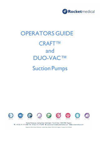 OPERATORS GUIDE CRAFT™ and DUO-VAC™ Suction Pumps  