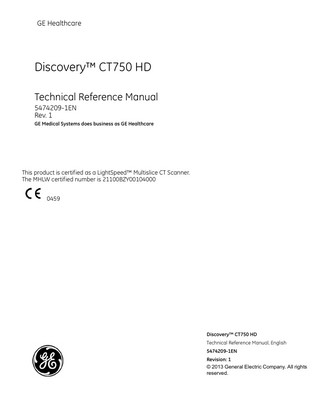 Discovery CT750HD Technical Reference Manual Rev 1 July 2013
