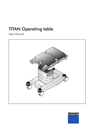 TITAN Operating Table User Manual  No. 1 July 2005 